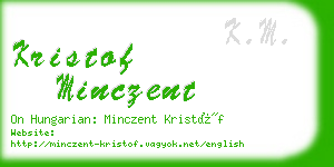 kristof minczent business card